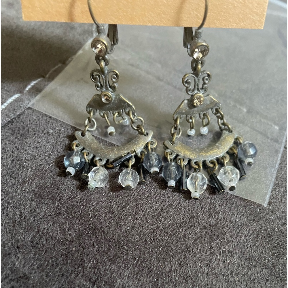 Chandelier earrings silver tone